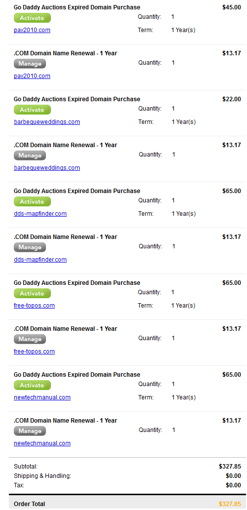 Fake High PR Domains on GoDaddy Auctions