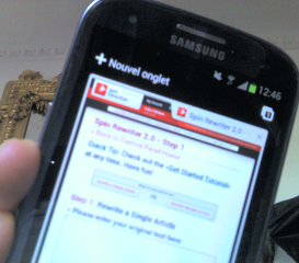 Spin Rewriter on Galaxy S3